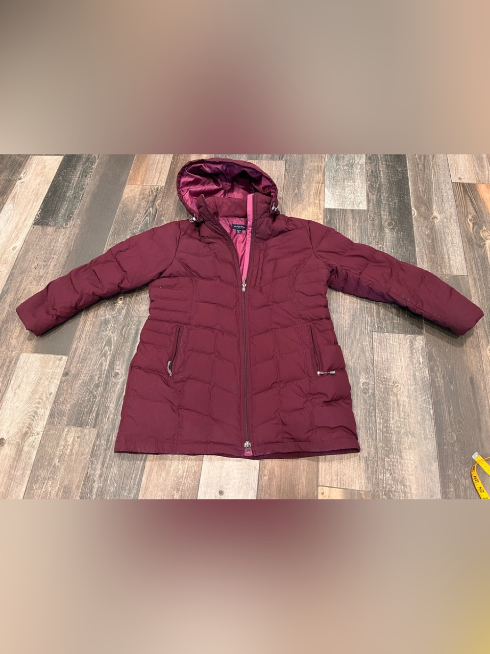 Lands' End Girls Down Quilted Purple  Puffer Long Coat Parka Teen Youth XL/18
